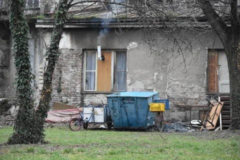 Old house with a chimney Stock Photos