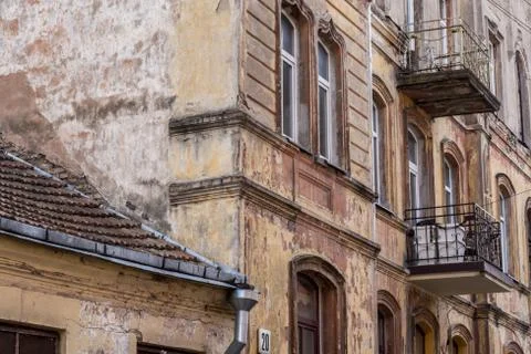 Old house with crumbling plaster Stock Photos
