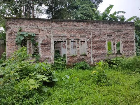 An old house that is empty, abandoned, not occupied until it is surrounded .. Stock Photos