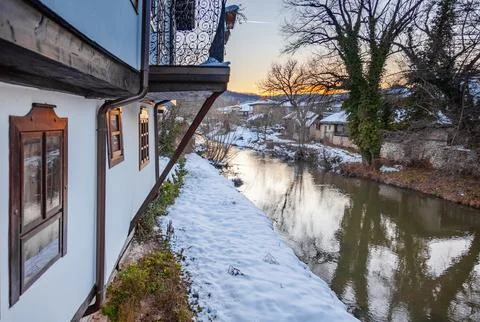 Old house facade, Tryavna Foto stock