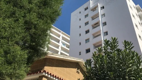 Old House in front of Big Buildings in Nicosia Stock-Footage 90370853