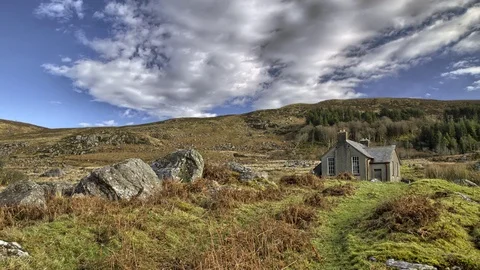 Old house in the hills Stock Footage 71730888
