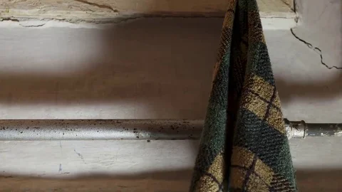 Old house interior rusty pipes in the bathroom Stock Footage 69177896