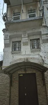Old house pattern on the facade 库存照片