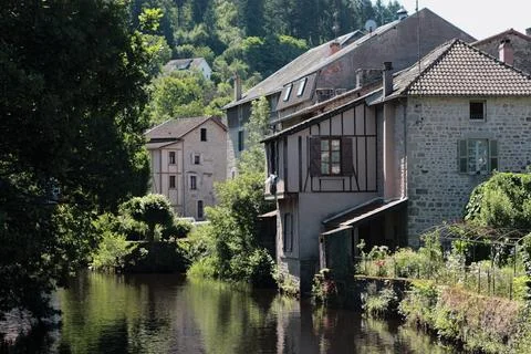 Old house by the river Stock Photos
