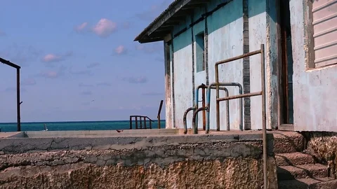 Old House By The Sea Stock Footage 87437313