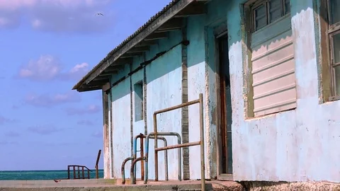 Old House By The Sea Stock Footage 87437343
