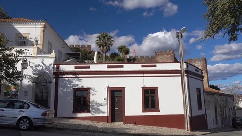 Old House In Silves Castle In The Background Portugal Stock Footage 93350236