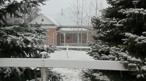 Old house in snow storm Stock Footage 10750722