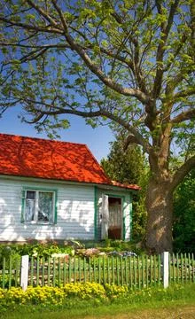 Old house at springtime Stock Photos