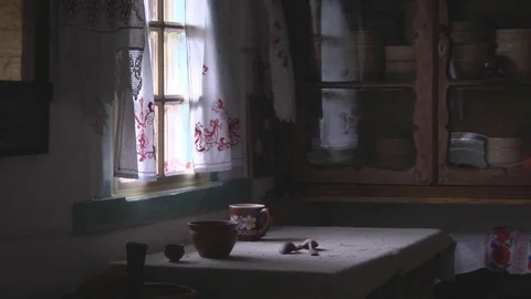 Old House Utensils on a Table Stock Footage 72437163