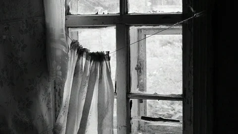 Old house window black and white Stock Footage 112918226
