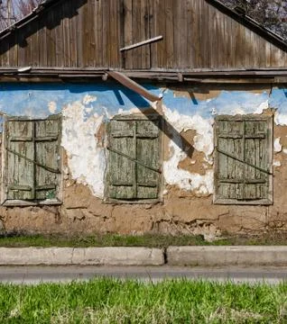 Old house with windows Stock Photos
