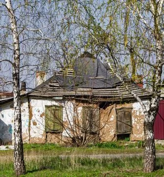 Old house with windows Stock Photos