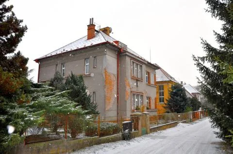 Old house in winter Stock Photos