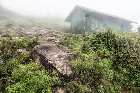 Old Hut on Western Ghat Hills Stock Photos