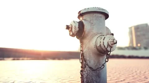 Old hydrant on a seaside promenade Stock Illustration