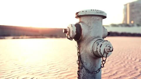 Old hydrant on a seaside promenade Stock Illustration