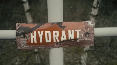 Old hydrant sign Stock Footage 62945114