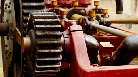 Old hydraulic engine in motion 库存影片 321739884
