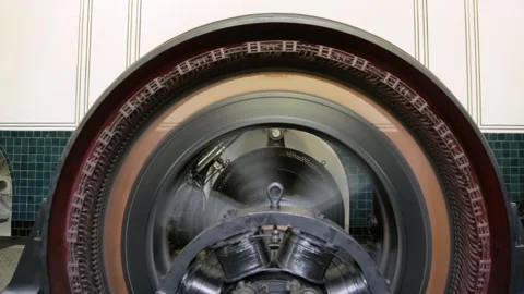 Old hydropower alternator Stock Footage 146009922