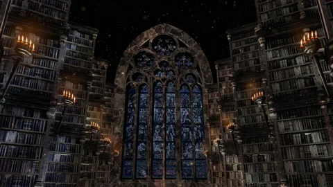 Old hystorical epic library Stockbeeldmateriaal 135681820