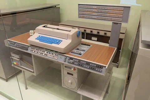 Old IBM computer. Retro Engineering. First prototype. Poland, Warsaw - July.. Foto stock