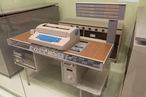 Old IBM computer. Retro Engineering. First prototype. Poland, Warsaw - July 28 Foto stock