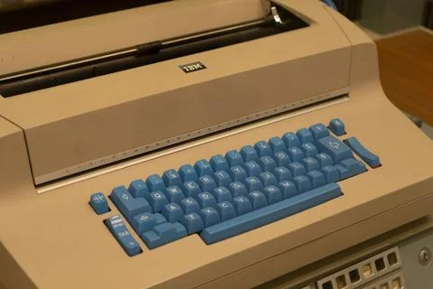 Old IBM computer. Retro Engineering. First prototype. Poland, Warsaw - July 28 스톡 사진