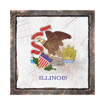 Old Illinois flag Stock Illustration