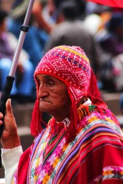 Old inca man in cusco Stock Photos