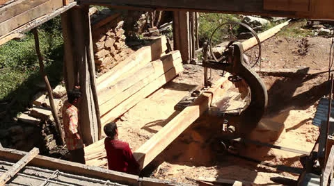 Old India sawmill Video stock 24710655