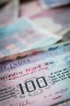 Old Indian 100 Rupees Note Stock Photos