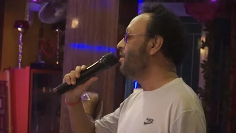 An Old Indian Man Singing Video stock 135379190