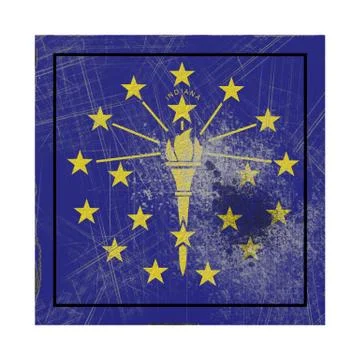 Old Indiana State flag Stock Illustration