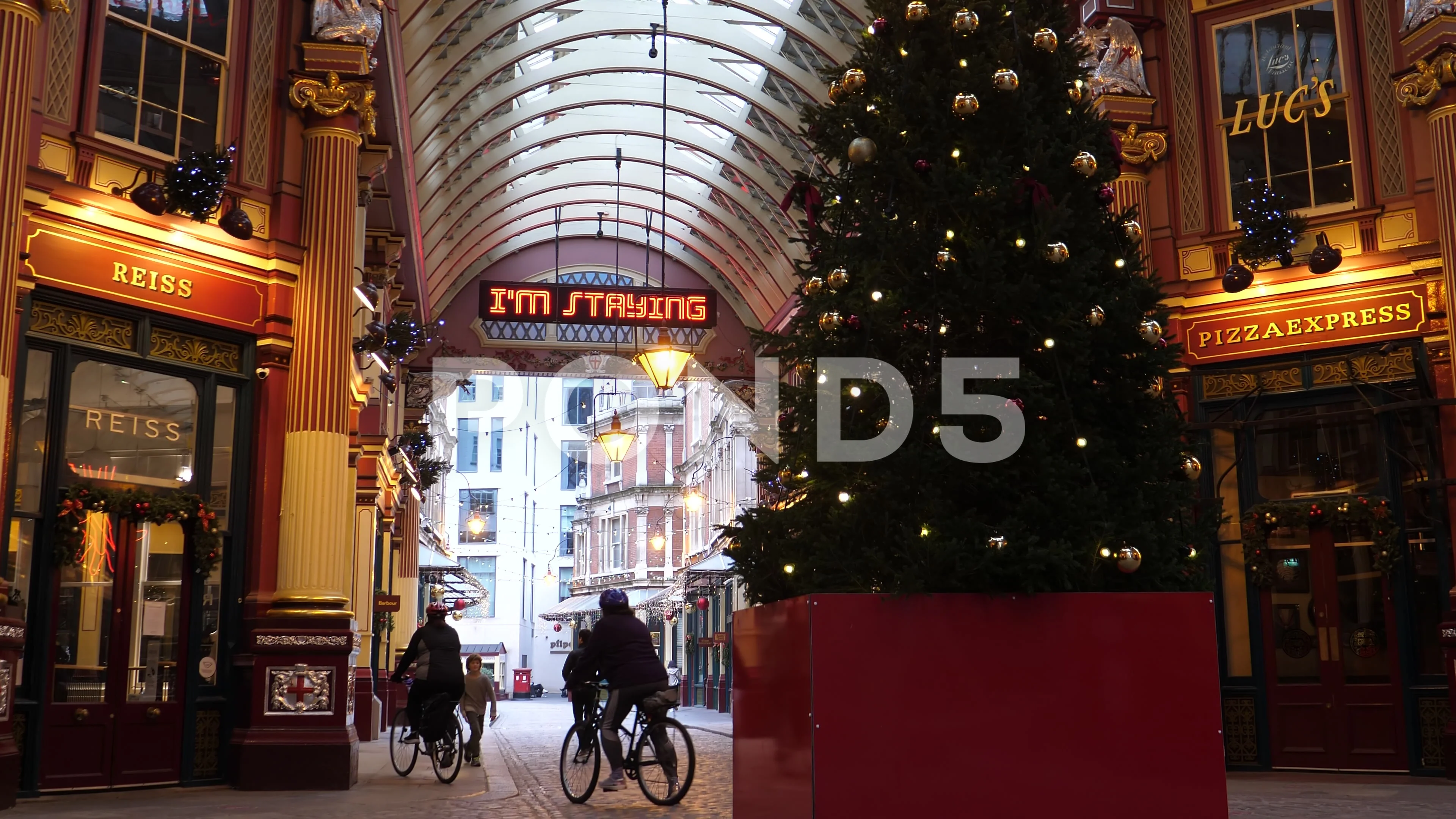 Leadenhall Market Christmas Lights 2022 Old Indoor Leadenhall Market At Christma... | Stock Video | Pond5