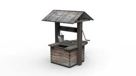 Old industrial building render on a white background. 3D rendering 스톡 일러스트