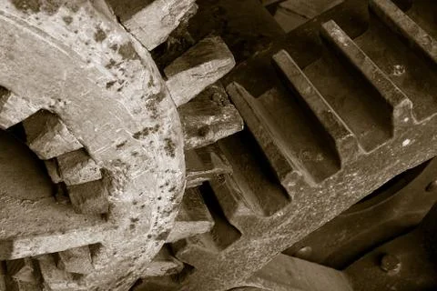 Old industrial cogs Stock Photos