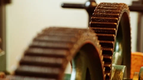 Old industrial steam engine in motion Stock Footage 323014960