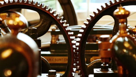 Old industrial steam engine in motion Stock Footage 323015086