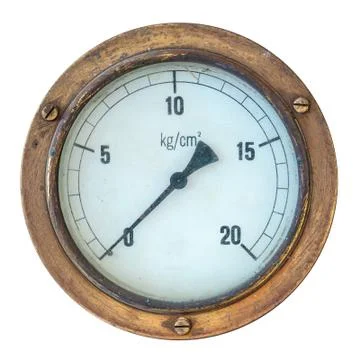 Old industry display meter isolated on white Stock Photos
