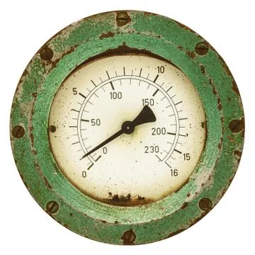 Old industry meter isolated on white Stock Photos