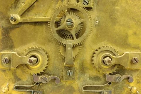 Old inner workings of a clock Stock Photos