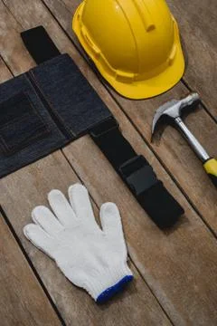 Old instruments constructor or renovation for build and repair house on woode Stock Photos