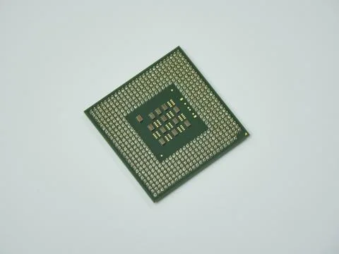 Old Intel PC CPU above diagonal Stock Photos
