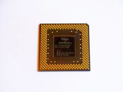 An Old Intel Pentium One CPU Isolated Stock Photos