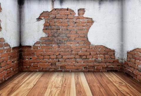 Old interior with brick wall Stock Photos