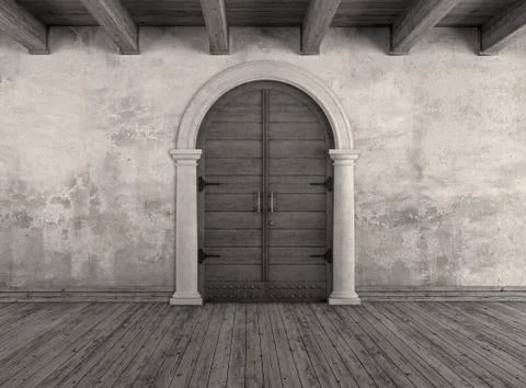 Old interior doorway Stock Illustration