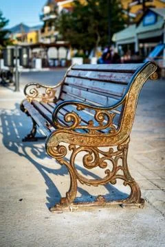 Old iron bench Stock Photos