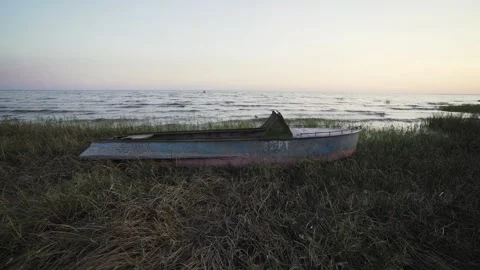 Old iron boat Stock Footage 139976309